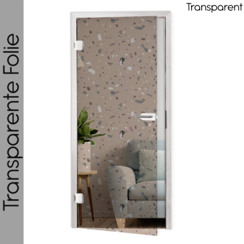 Glastür Folie Beige Terrazzo Stein nach Maß