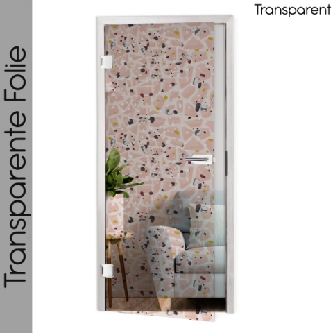 Glastür Folie Terrazzo Stein Optik nach Maß