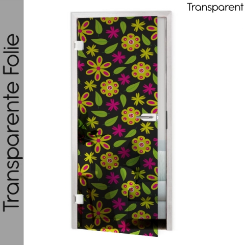 Glastür Folie Floral Pattern nach Maß