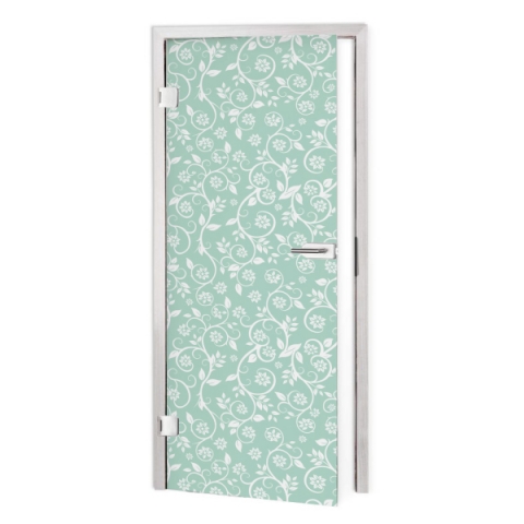 Glastür Folie Floral in Mint