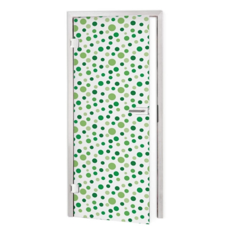 Glastür Folie Green Polka Dot