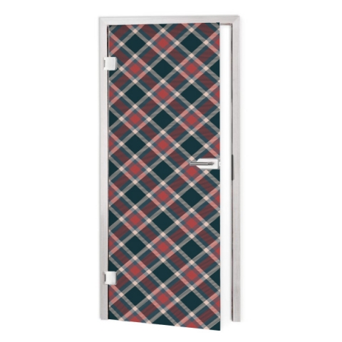 Glastür Folie 50er Tartan