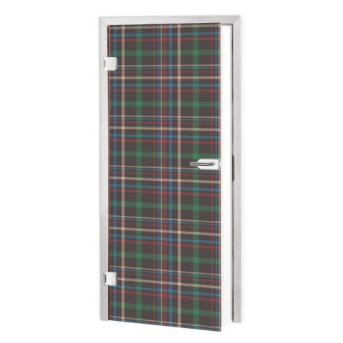 Glastür Folie Tartan Stoffmuster