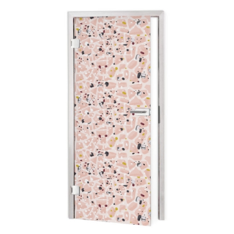 Glastür Folie Terrazzo Stein Optik