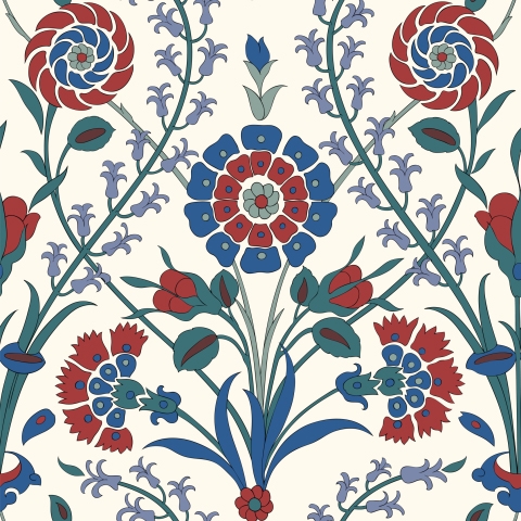 Glastür Folie Osmanische Blume