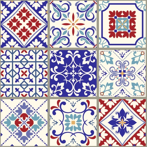 Glastür Folie Luxury Oriental Tile