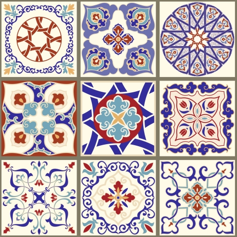 Glastür Folie Moroccan Design