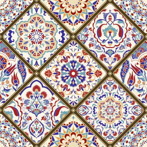 Glastür Folie Arabian Cement Patchwork