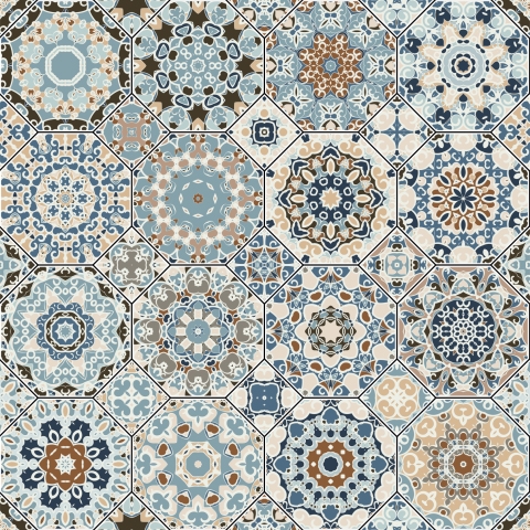 Glastür Folie Moroccan Patchwork