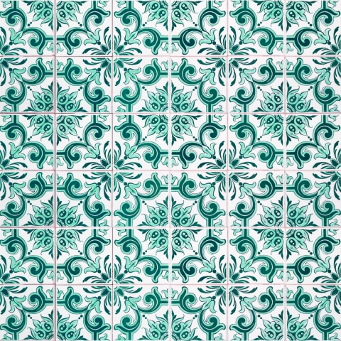 Glastür Folie Green Arabic Pattern