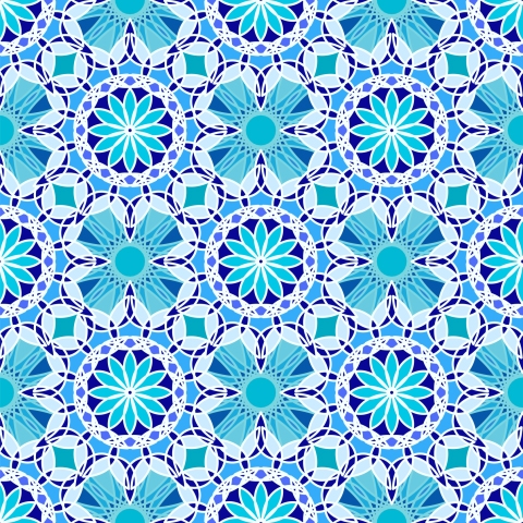 Glastür Folie Bukhara Blue Tiles