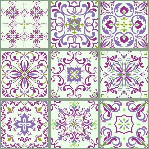 Glastür Folie Osmanische Keramik Muster