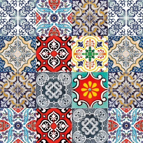 Glastür Folie Arabic Ornament Tile