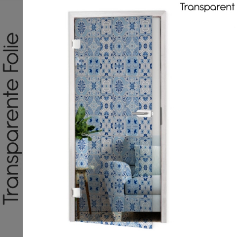 Glastür Folie Blaue Mosaik Patchwork Maßanfertigung