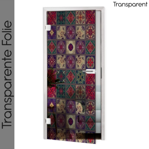 Glastür Folie Indische Patchwork Fliese Maßanfertigung