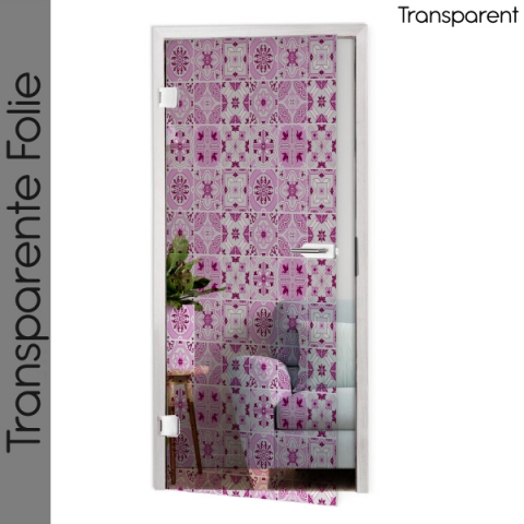 Glastür Folie Pink Patchwork Maßanfertigung