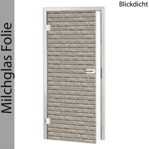 Glastür Folie Wandstein Beige nach Maß