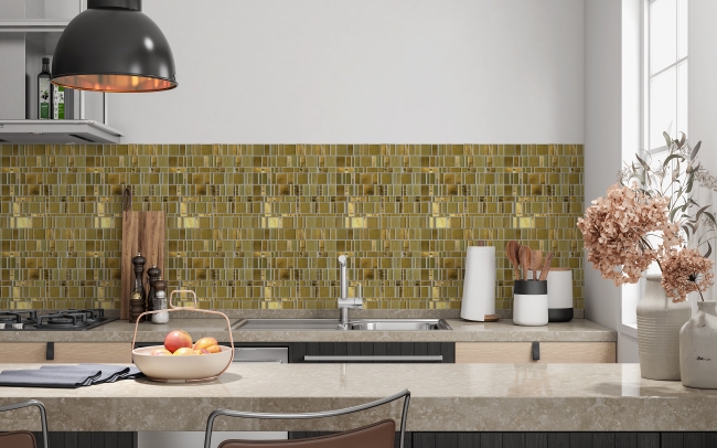 Küchenrückwand Golden Mosaik