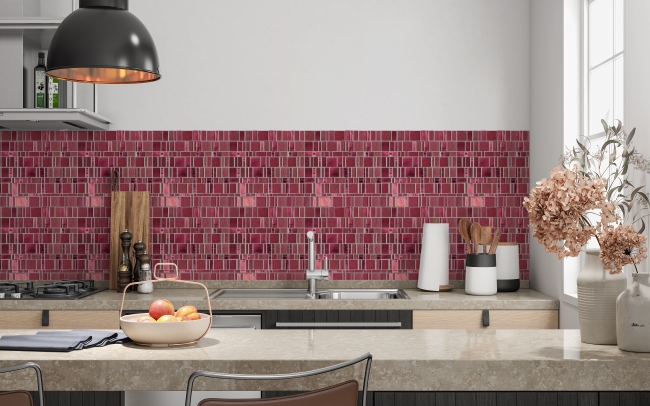 Küchenrückwand Rot Modern Mosaik