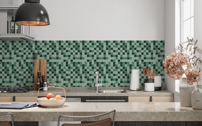 Küchenrückwand Fliesen Mosaik Grün