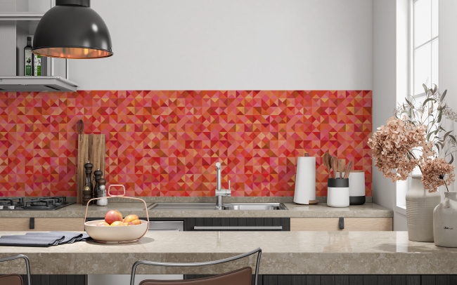Küchenrückwand Indische Mosaik Rot