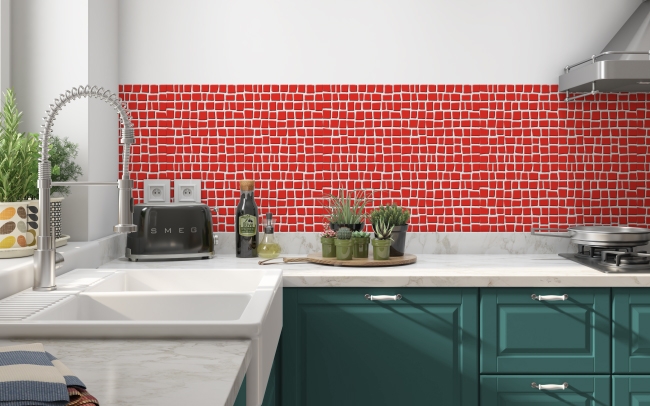 Küchenrückwand Rot Aborigine Mosaik