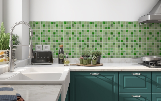 Küchenrückwand Green Mosaic