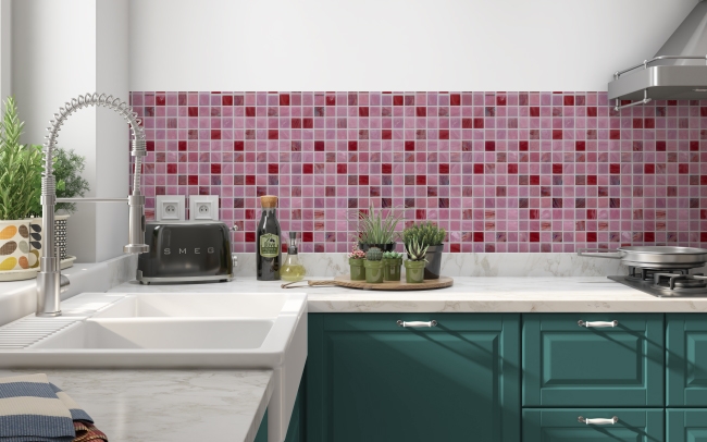 Küchenrückwand Red Mosaic