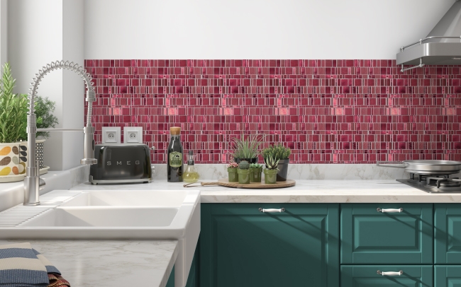 Küchenrückwand Rot Modern Mosaik