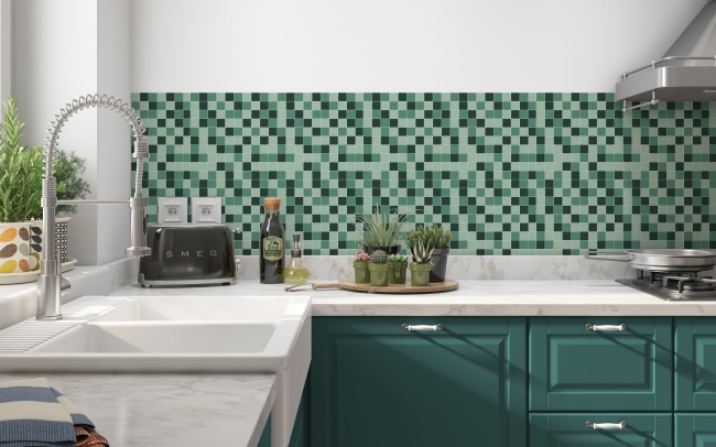 Küchenrückwand Fliesen Mosaik Grün
