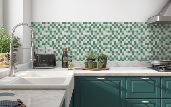 Küchenrückwand Grün Beige Mosaik