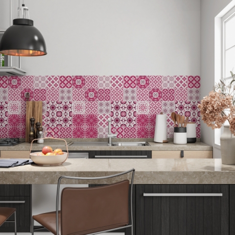 Küchenrückwand Pink Patchwork
