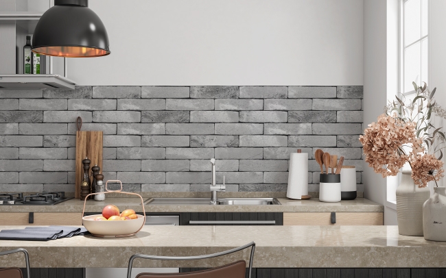 Küchenrückwand Steinmauer Loft Design
