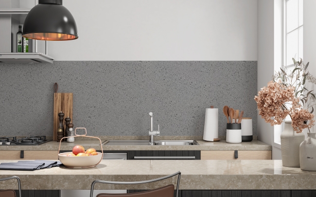 Spritzschutz Küche Graue Steinplatte