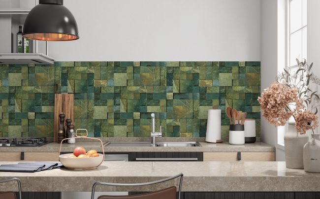 Küchenrückwand Grüne Mosaiksteine