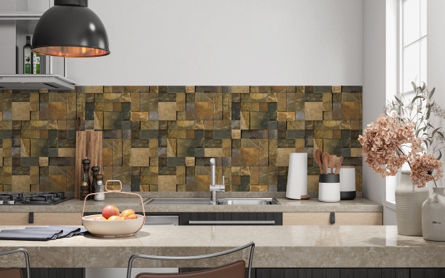 Küchenrückwand Viereck Marmor Mosaik