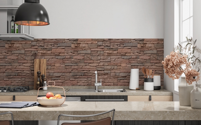 Küchenrückwand Steinoptik 3D