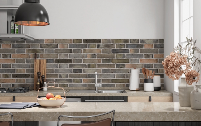 Spritzschutz Küche Steinmauer Loft Stil