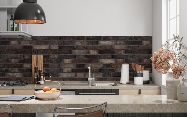 Spritzschutz Küche Loft Stil Steinwand