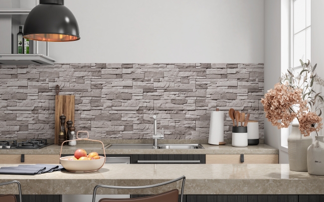 Küchenrückwand Mauer aus Stein