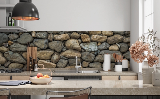 Küchenrückwand Findlinge Steinmauer