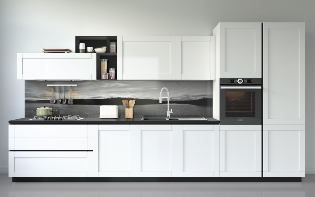 Küchenrückwand Schwarz Weiß Landschaft