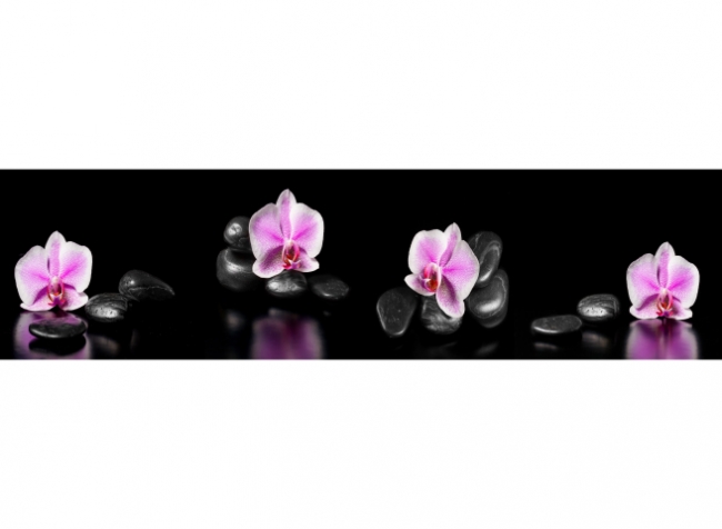 Küchenrückwand Zen Steine Orchidee