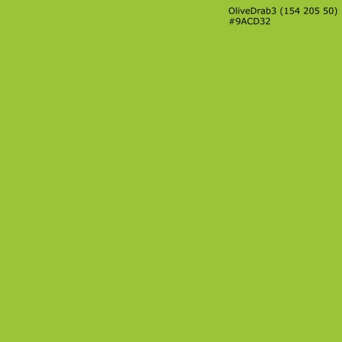 Küchenrückwand OliveDrab3 (154 205 50) #9ACD32