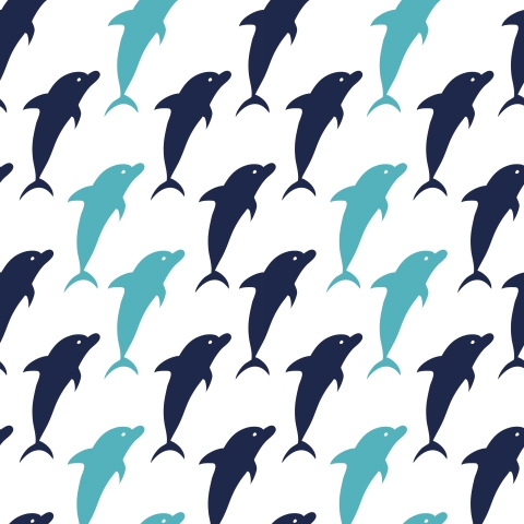 Küchenrückwand Blau Delphin Muster