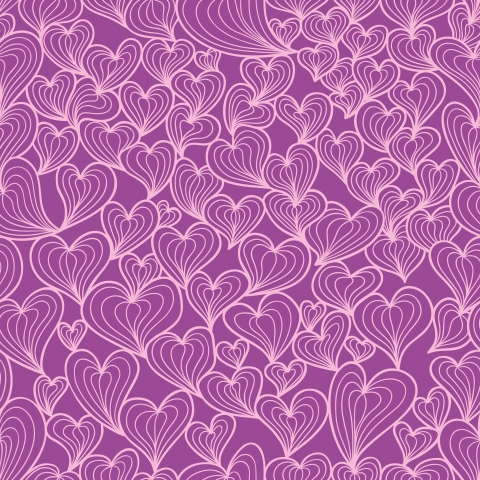 Küchenrückwand Violett Doodle Herze