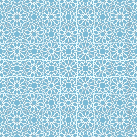 Küchenrückwand Blaue Maurische Gitter