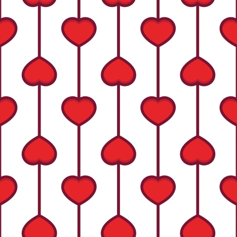 Küchenrückwand Rotes Herz Muster