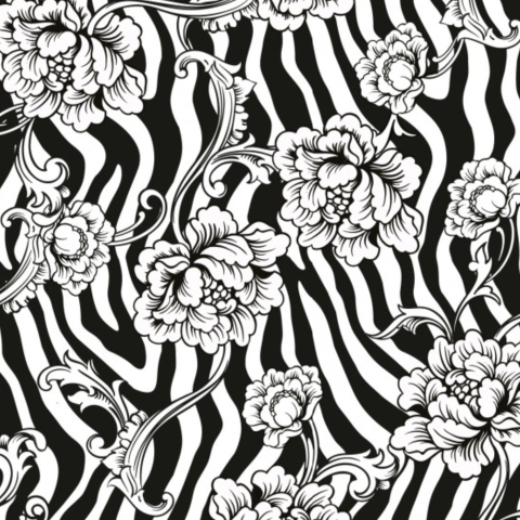Küchenrückwand Zebra Blumen Design