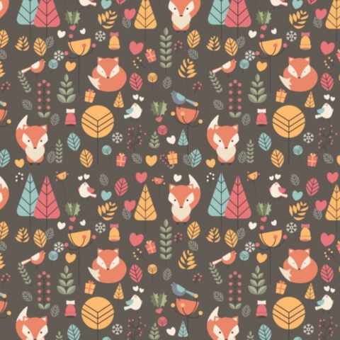 Küchenrückwand Fuchs Wald Muster